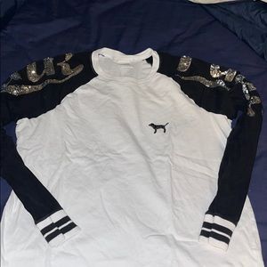 Oversized love pink longsleeve shirt